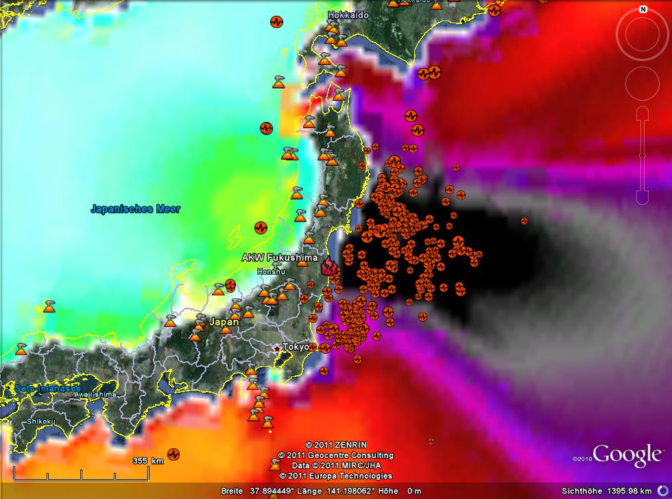 Erdbeben und Tsunami um AKW Fukushima II (Detailansicht)